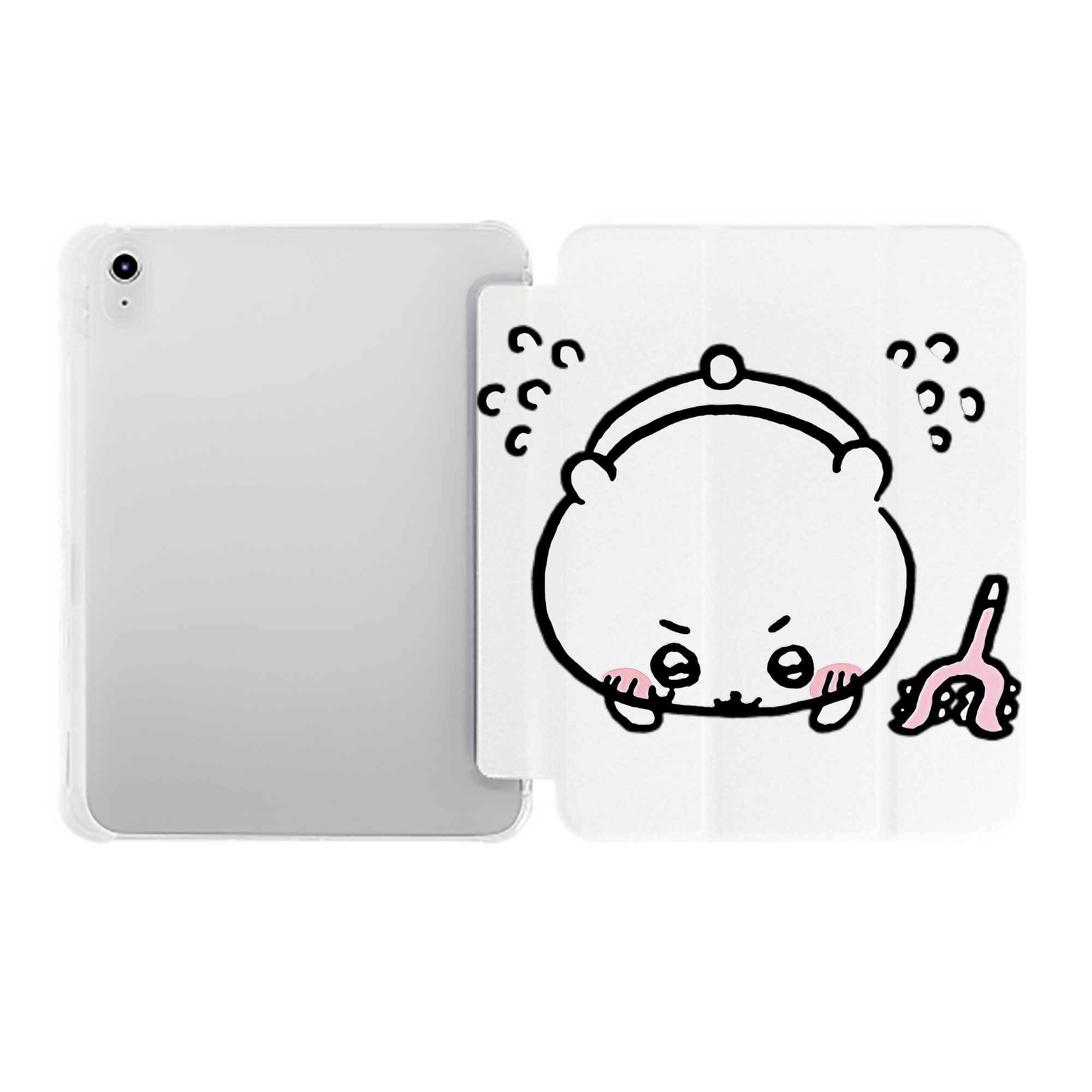 （画像用） ちいかわ ちいかわ Chii-kawa chiikawa IPad ケース ペン収納付き 三つ折りスタンド PUレザー×シリコン 対応機種9.5/10.5/10.9インチ
